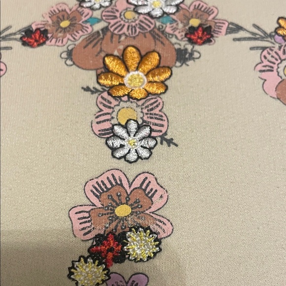 Woodstock Floral Peace Sign Graphic Sweatshirt - Picture 5 of 12